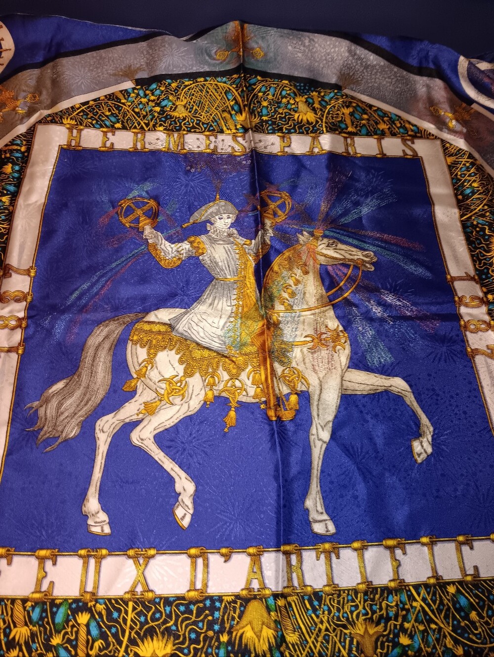 Hermes Vintage Riding Silk Scraf